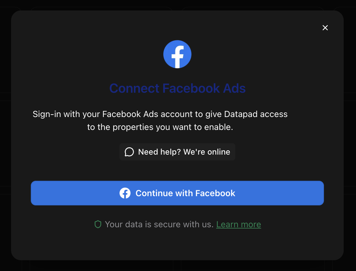 Facebook Ads OAuth authentication