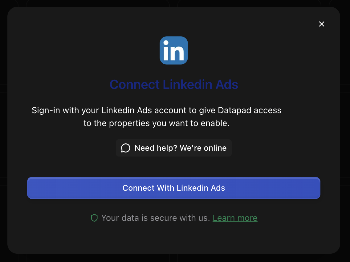 LinkedIn Ads OAuth authentication