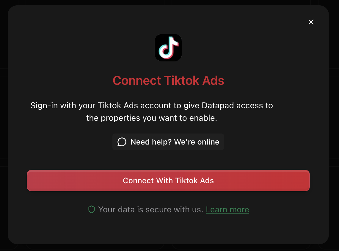TikTok Ads OAuth authentication